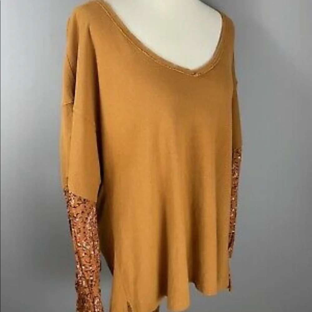 Anthropologie Annette waffle floral print sleeve pullover - Picture 5 of 7